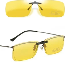 TERAISE Polarized Clip on Sunglasses Over Prescription 58*37mm, Yellow 