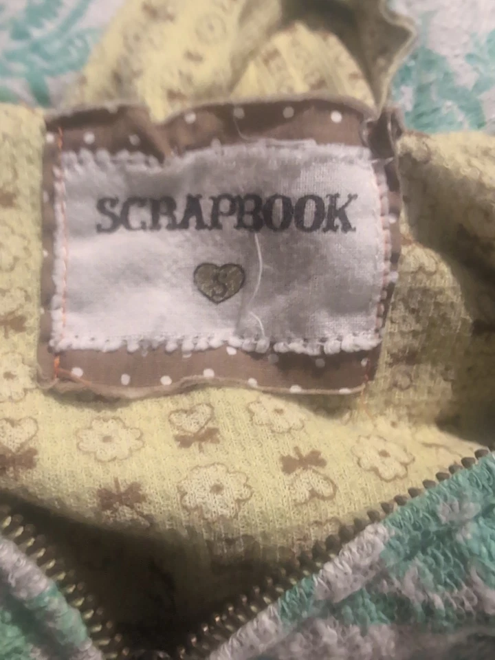 Anthropologie Scrapbook Women’s Size S Full Zip Hoodie Floral Textured Cotton  - Image 3 of 4