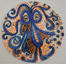 Thingie Jigsaw Puzzle Plumb Dumb Artist Sandy Miller c.1968 Round Box Springbok