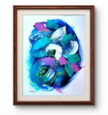 Original Art Closer 5 14x11 Abstract Expressionist Original Painting Paper