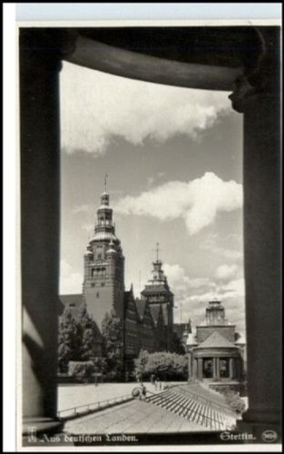 1933 Stempel STETTIN a/ AK Partie Hakenterrasse Blick