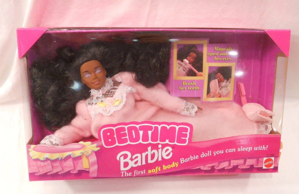 Vintage Bedtime Barbie Doll Soft Body 1993 Mattel #11184 African