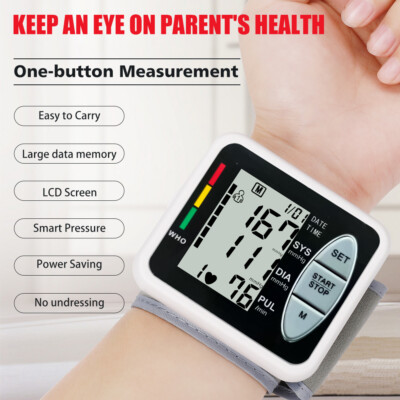 Digital Wrist High Blood Pressure Monitor Voice Talking BP Cuff Meter Machine US