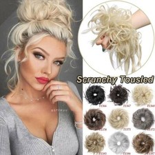 Blonde Mega Large Messy Hair Bun Pieces Extensions As Human Scrunchies Updo Lady