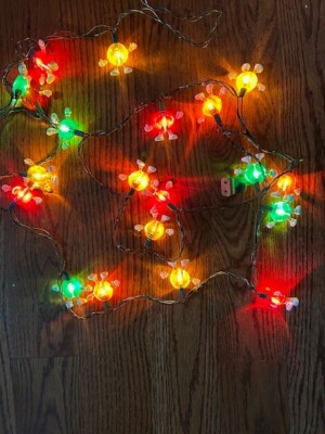 VTG M&Ms Happy Holiday Lights Christmas 20 String Light Set WORKS