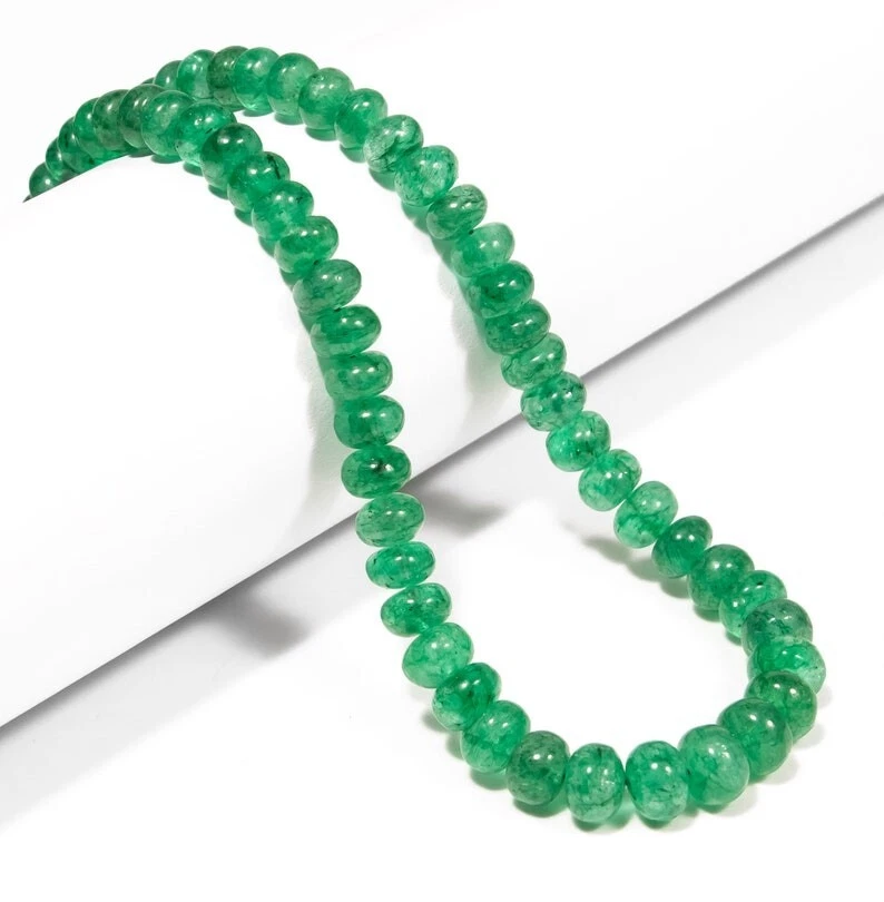 A++ Grün Russischer Smaragd Glatt Rondell Edelstein Perlen 4 Strang Halskette... - Bild 3 von 4