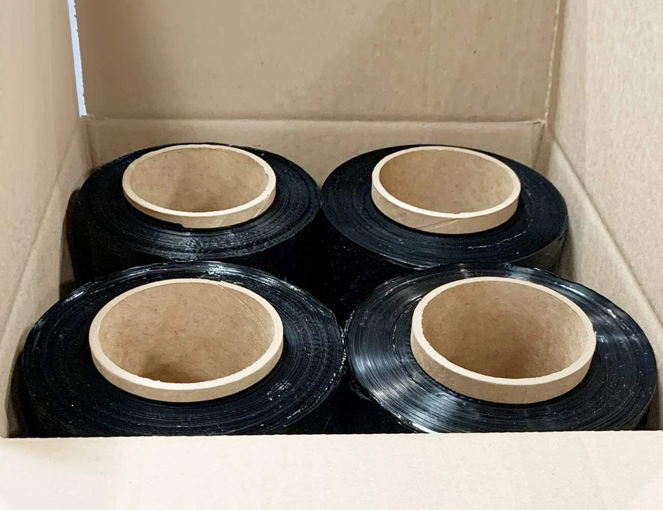 80 GAUGE - 4 Rolls Black Shrink Wrap Stretch Film 18" X 1000' Total 4000 FT  - Image 4 of 4