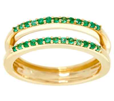 Affinity Green Emerald Ring Guard 14K Yellow Gold cttw Size