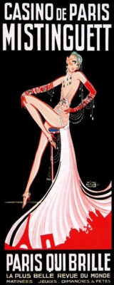 FRENCH MISTINGUETT CASINO DE PARIS QUI BRILLE SINGER SHOW VINTAGE POSTER REPRO
