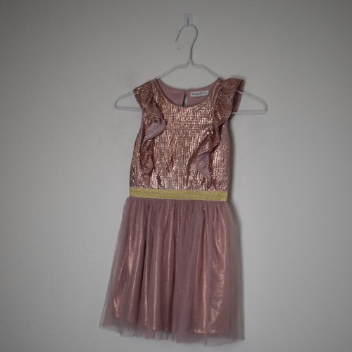 Nannette Kids Tullr Dress 6X Metallic Party Fairy Tutu Ballerina Princess Pink - Picture 3 of 19
