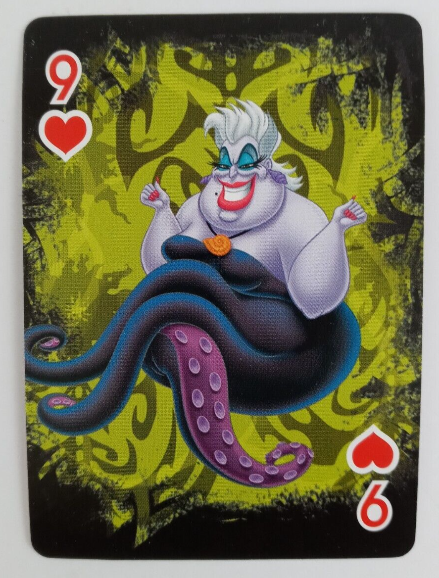 Disney Villains Playing Card Ursula 9 Hearts | eBay