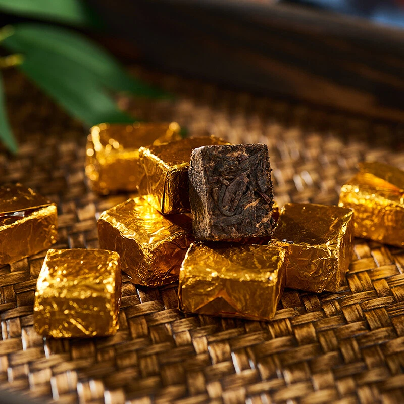 China chá amarelo prensado mini tijolo dourado JUNSHAN Jun Shan Huang Cha caixa de 50g - Imagem 3 de 4