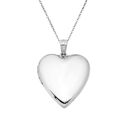 Sterling Silver Love Heart Locket Picture Pendant Necklace Custom Personalized