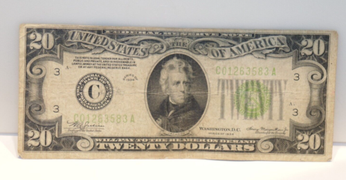 1934 US $20 FRANCO $20 sello verde C01263583A Philadelphia en muy buen estado - Imagen 1 de 2