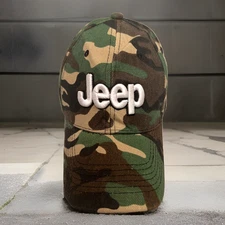 JEEP Embroidered Hat Cap Camo Bright Silver White Threading Strapback Adjustable