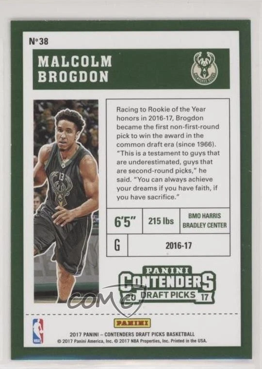 2017-18 Panini Contenders Draft Picks Season Variation Malcolm Brogdon #38 - Image 2 of 2