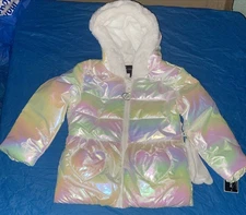 Rothschild Girls Quilted Peplum Jacket w/ Mittens Blush Hearts Sz 6X NWT