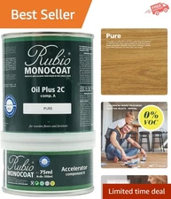 Rubio Monocoat Oil Plus 2C, 350 Milliliters, Pure, Interior Wood Stain and Finis