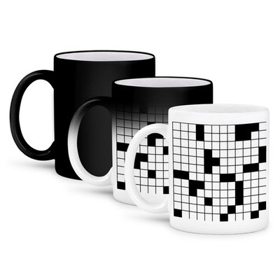 3dRose Crossword Pattern, Magic Transforming Mug, 11-Ounce