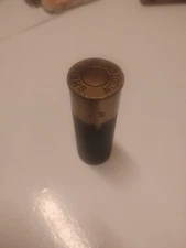 UNTESTED Vintage 12 Gauge Shotgun Shell Flip Top Green Butane Lighter Guns Ammo