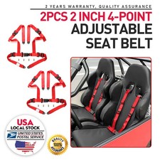 1pair 2 4-point Harness Sport Quick Release Safety Seat Belt For Universal Red 1pair 2 4-point Harness Sport Quick Release Safety Seat Belt For Universal Red