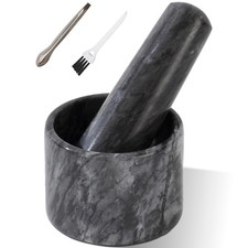 Pill Crusher, 3 inch Pill Crusher Grinder Fine Powder, Large Marble and Pestl...