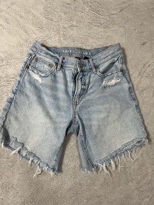 American Eagle Perfect Bermuda Shorts Women's 00 Distressed Cutoff Denim Jorts 