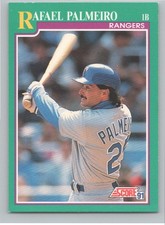 1991 Score #216 Rafael Palmeiro Texas Rangers