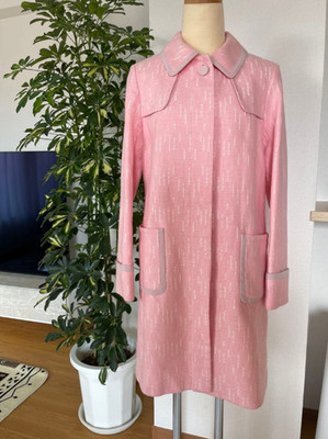 Courreges Pink Long Coat M Near Unused Elegant Spring Fall Jacket From Japan