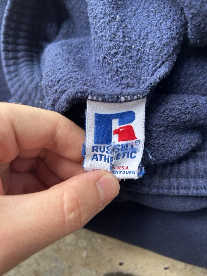 Pantalones deportivos Russell vintage años 90 grandes azul marino en blanco hechos en EE. UU. Foto 4 de 4