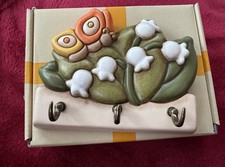 THUN PORTA CHIAVI STROFINACCI COUNTRY FARFALLA FIORI BIANCHI