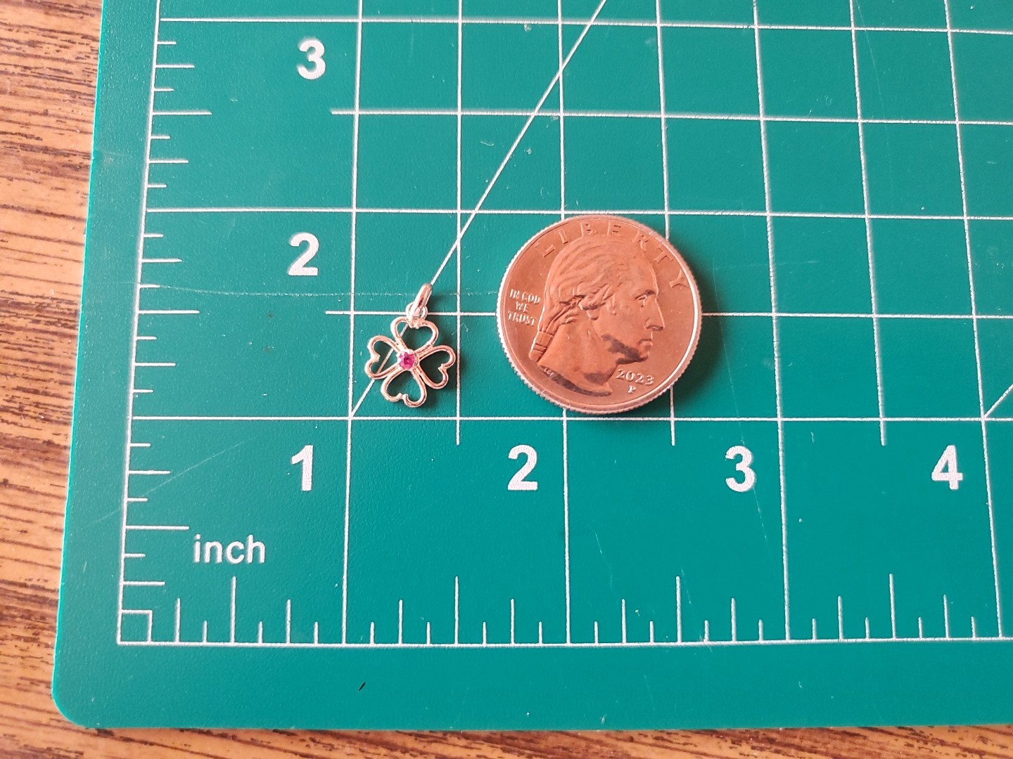 Sterling Silver Ruby Charm Pendant - image 2