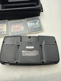 Sega Game Gear Console Lot 5 Games Carrying Case Charger Powers On Clean READ