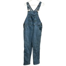 HISEA Women's Denim Bib Overalls Medium Blue Farm Chore Casual Gorpcore