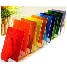 Large Textured Stained Glass Mosaic Tiles, 10-Pack