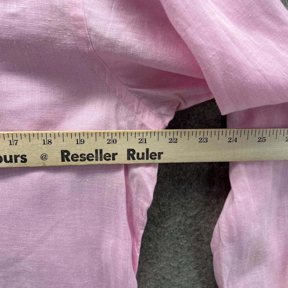 Рубашка мужская Ralph Lauren Purple Label 15 розовая на пуговицах 100% лен сделано в Италии - Изображение 4 из 4