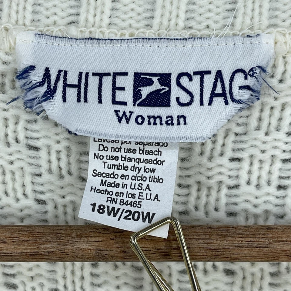 Винтажный Academia кардиган свитер женщин размер 18 Вт/20 Вт слоновой кости кабель трикотажа США 90-х - Изображение 4 из 4