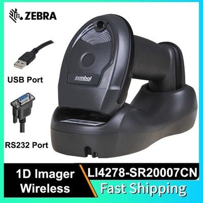 Symbol LI4278-SR20007CN 1D Wireless Bluetooth Barcode Scanner w Cradle & Battery