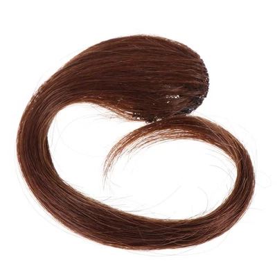 Bang Wig Fluffy Fake Wig pour femme femelle (brun foncé, 25 cm) Wig Bang - Photo 1/4