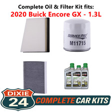 Fits: 2020 Buick Encore GX 1.3L Complete Air, Oil & Cabin Filter Kit (5W-30)