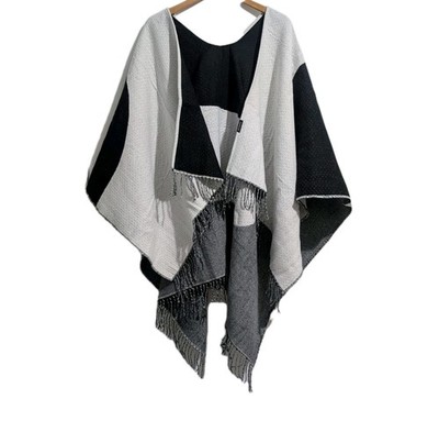 Marimekko x Uniqlo 2Way Stole poncho wrap scarf fringe Reversible One Size 