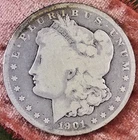 1901 O Morgan Silver Dollar $1 - New Orleans Mint - Circulated 90% Silver
