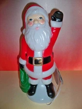 11" Santa Claus Blowmold Winter Wonder Lane Decor Table Battery Operated JOLLY