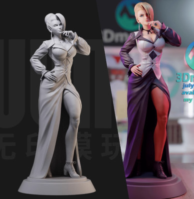 1/24 Resin Fantasy Woman Girl Warrior KOF Unpainted Unassembled 588-9
