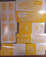 VINYL HIGH BAKE HEAT GUN STENCIL - PATRIOT PACK for Cerakote©, DuraCoat©, Spray 