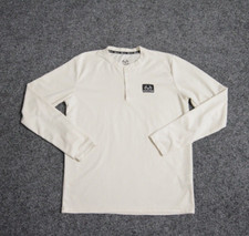Realtree Henley Shirt Mens Large Waffle Knit Long Sleeve Light Beige Outdoor