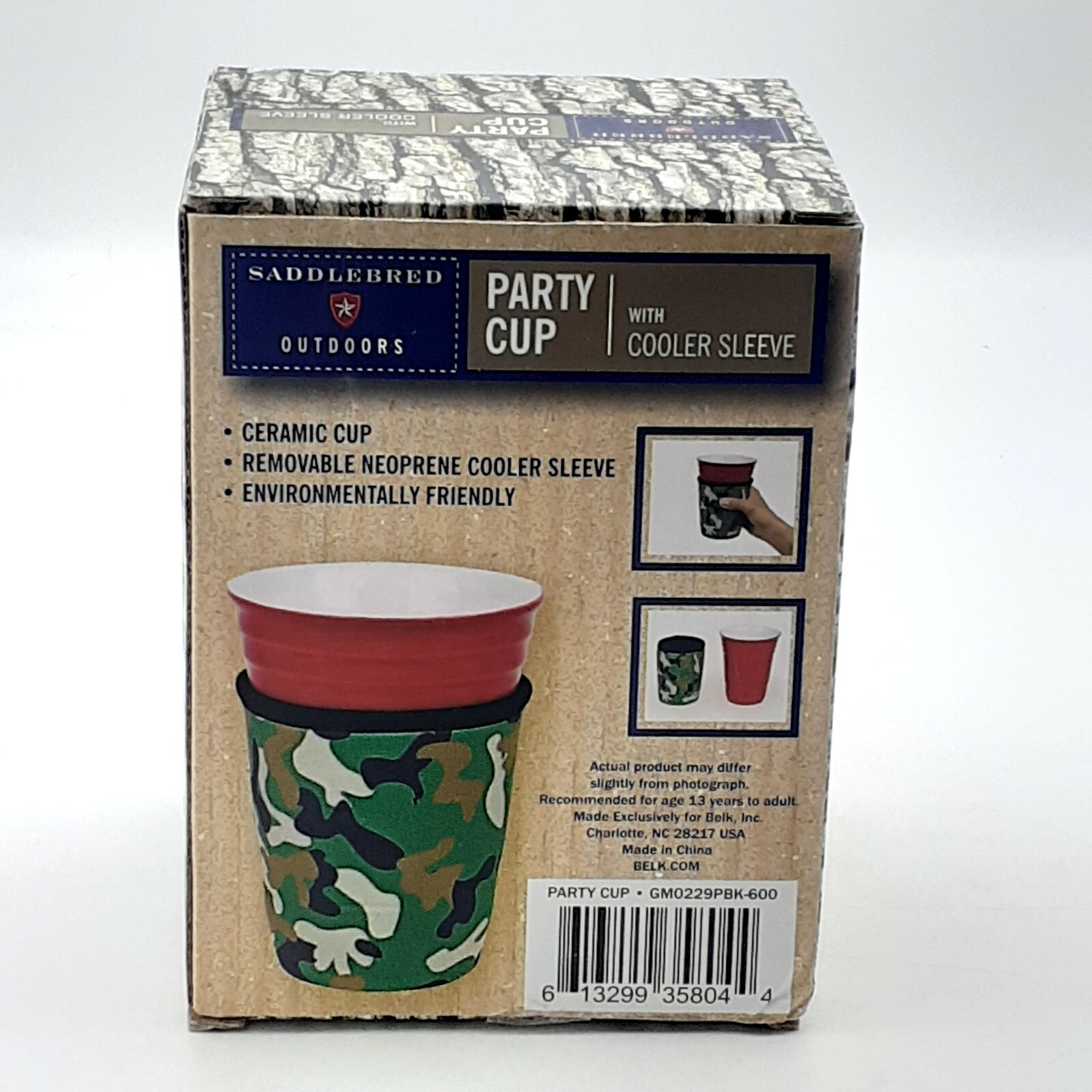 Ceramic Red Party Cup Camo Neoprene Cooler Sleeve Saddlebred Outdoors 