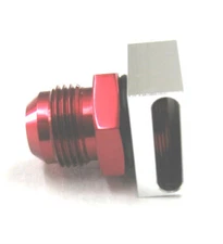 12AN No Weld Vacuum Baffle for Racing Vacuum Pump Show Polish Red anodized Alum
