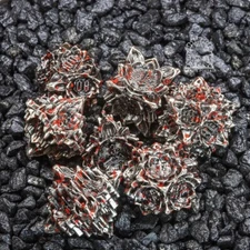 Sage's Deadly Lotus Petrified Carnage Metal Polyhedral Dice Set | Dnd Diceset