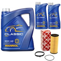MotoröL Set Mannol Classic 10W-40 7 Liter + ÖLfilter FüR Audi A4 A6 Avant A8 3.2